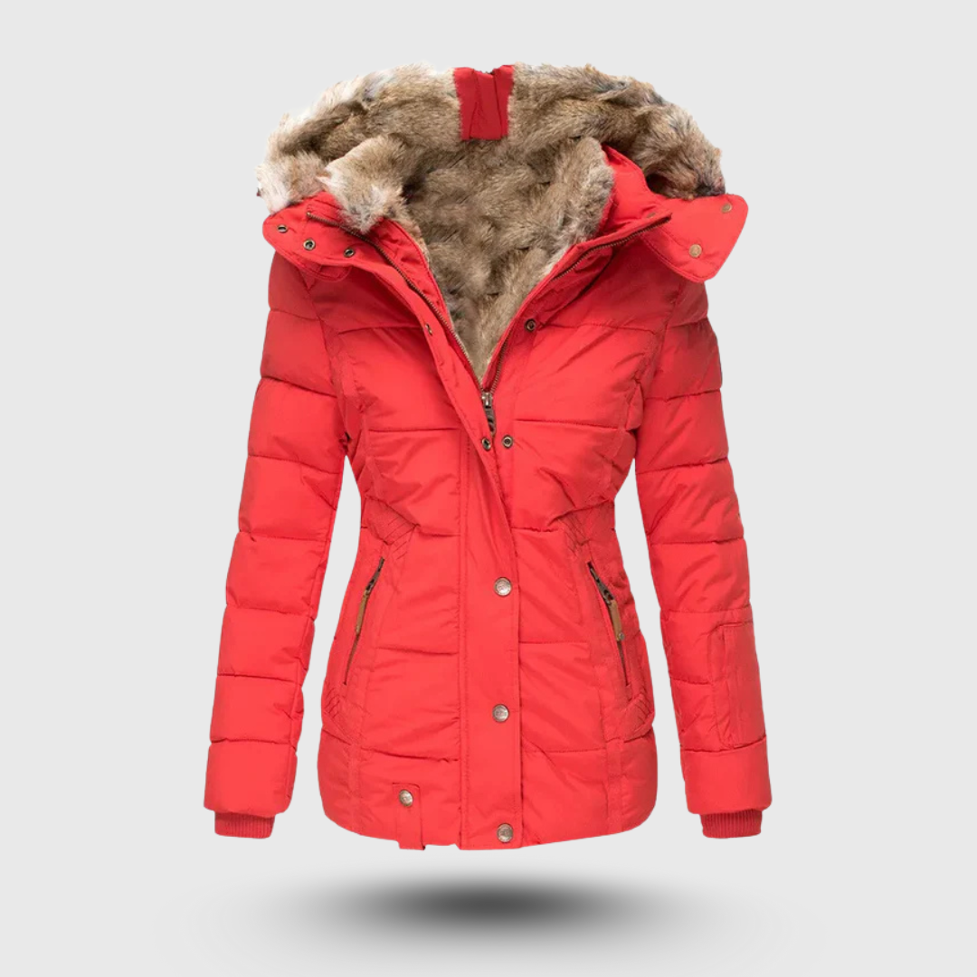 Hanne™ - Vinterjacka med Fluffig Krage och Slim Fit
