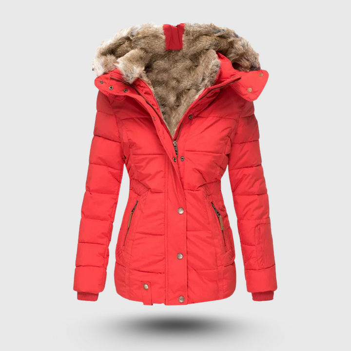 Hanne™ - Vinterjacka med Fluffig Krage och Slim Fit