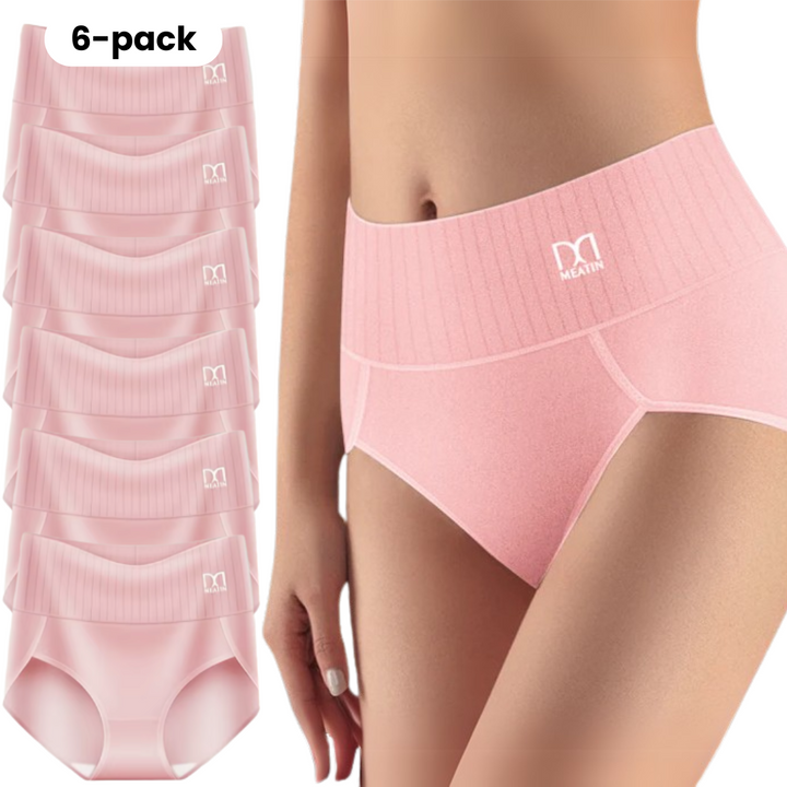 Comfora™ | 6-pack Andas & Bekväma Höga Midjetrosor med Magstöd