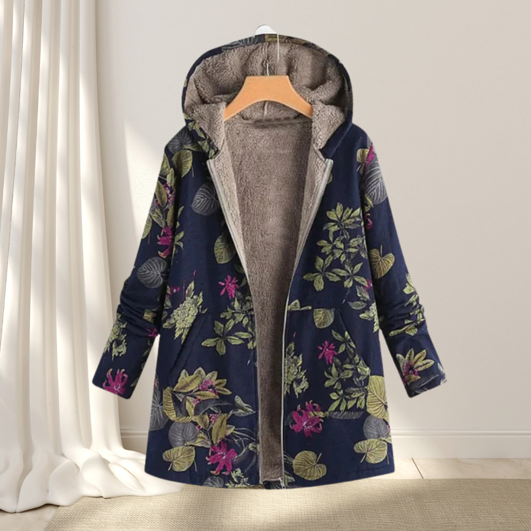 Fleural™ - Stilren Blommig Fleecejacka