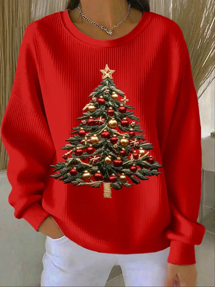 Kvinnors jultryck Casual Sweatshirt